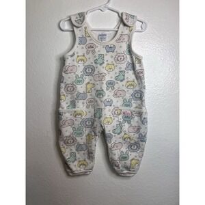 Vintage‎ Absorba Overalls Romper One Piece Sweatsuit Pastel Animals Size 12M
